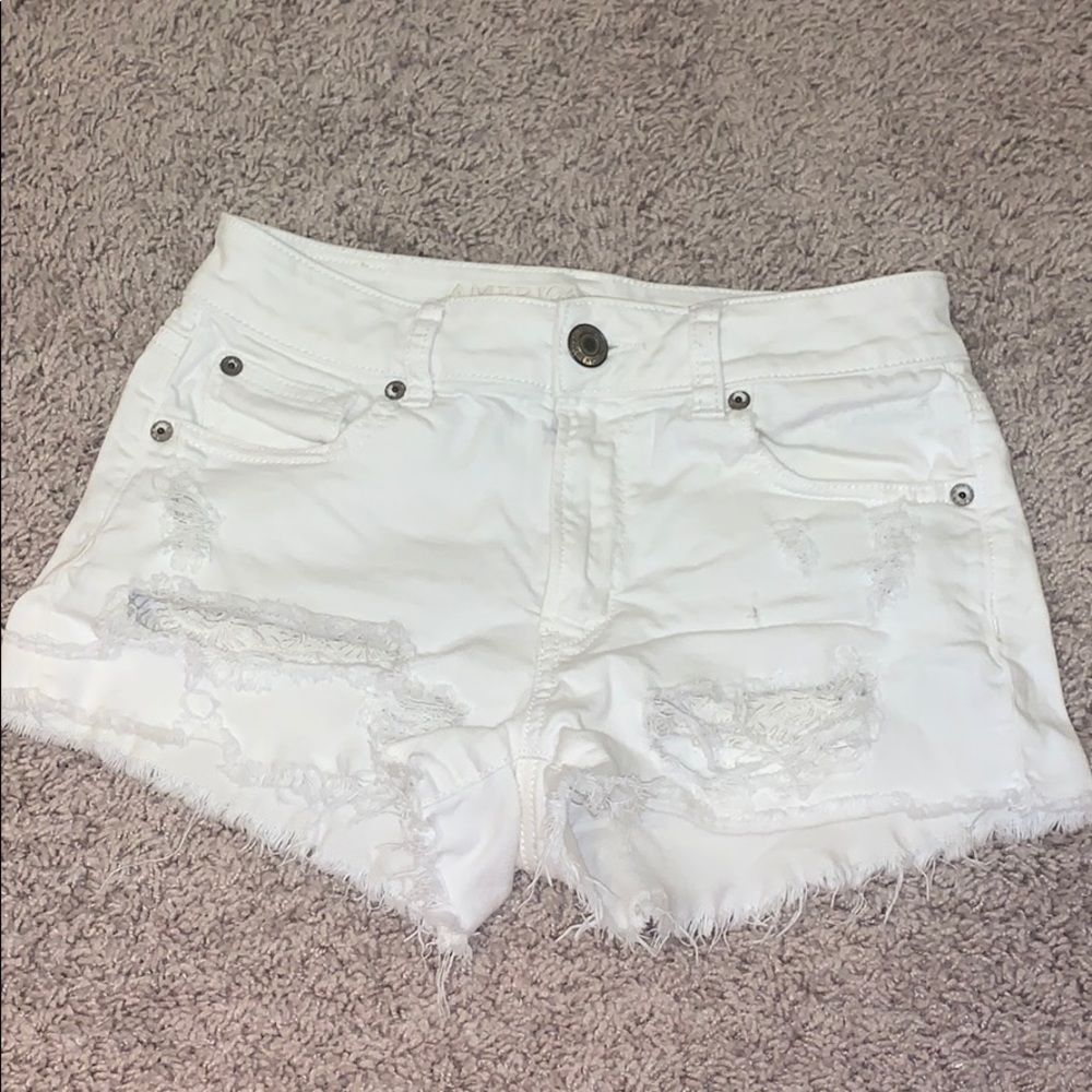 American Eagle White Denim Shorts